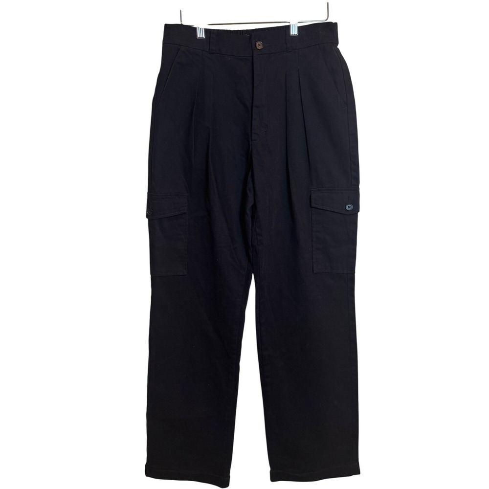 PacSun Women Black Cargo Trouser Pants Mid High Rise Tapered Leg Elastic Back S